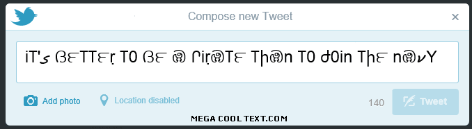 cool letters to copy and paste on Twitter