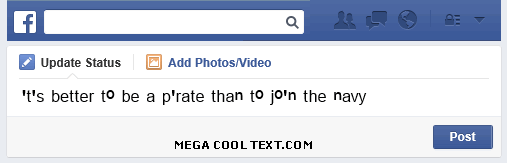 cool text generator on Facebook