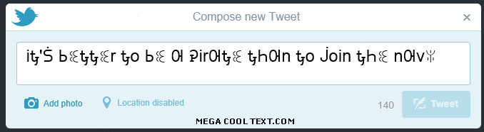 cool text generator for facebook on Twitter