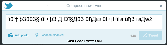 cool text generator symbols on Twitter