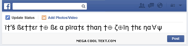cool type symbols on Facebook