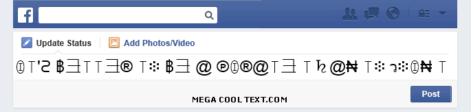 letters symbols display name on Facebook