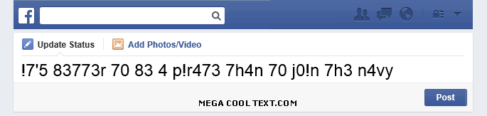 letters with numbers on Facebook