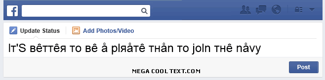 make cool text on Facebook