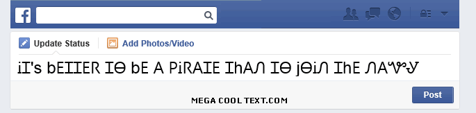 make cool text online on Facebook