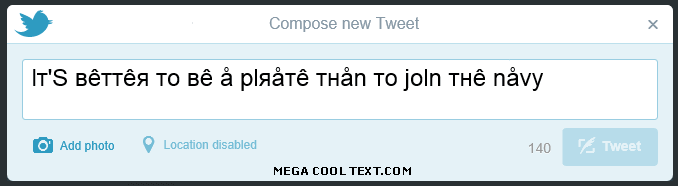 make cool text on Twitter