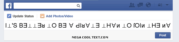 reverse letters generator on Facebook