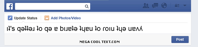 type backwards letters generator on Facebook